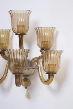  Venini Pair of Italian wall lamps by Venini in Glass Ambra - 3698989