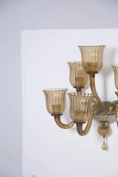  Venini Pair of Italian wall lamps by Venini in Glass Ambra - 3698993