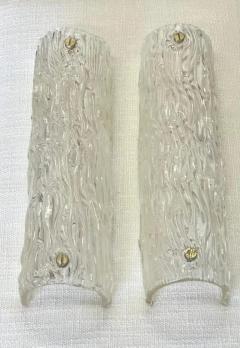  Venini Pair of Large Italian Mid century Murano Glass Bambu Wall Sconces by Venini - 3554825