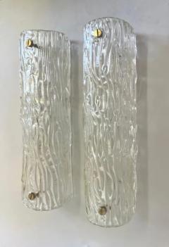  Venini Pair of Large Italian Mid century Murano Glass Bambu Wall Sconces by Venini - 3554848