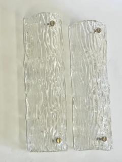  Venini Pair of Large Italian Mid century Murano Glass Bambu Wall Sconces by Venini - 3554860