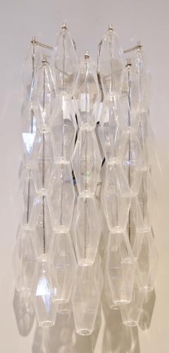  Venini Pair of Long 1970s Venini Style Polyhedron Murano Glass Sconces - 274017