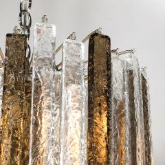  Venini Pair of Mid Century Modernist Hand Blown Mottled Murano Glass Pendants by Venini - 4566389