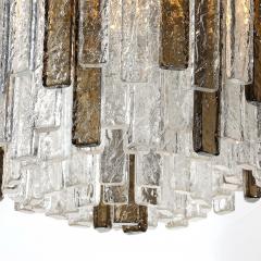  Venini Pair of Mid Century Modernist Hand Blown Mottled Murano Glass Pendants by Venini - 4566420