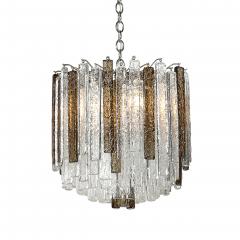  Venini Pair of Mid Century Modernist Hand Blown Mottled Murano Glass Pendants by Venini - 4566526