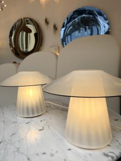  Venini Pair of Mushroom Murano Glass Lamps Italy 1970s - 1980435