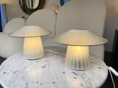  Venini Pair of Mushroom Murano Glass Lamps Italy 1970s - 1980436