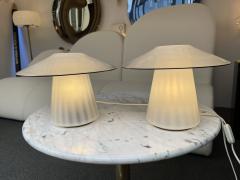  Venini Pair of Mushroom Murano Glass Lamps Italy 1970s - 1980442