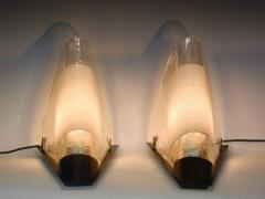  Venini Pair of Postmodern Murano Glass White Rod Bedside Lamps by Venini - 2200926