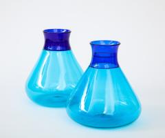  Venini Pair of Two Toned Teardrop Vases - 2534149