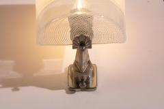  Venini Pair of Venini Wall Sconces in Lattimo and Reticello Murano Glass 1950s - 4571492