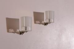  Venini Pair of Venini Wall Sconces in Lattimo and Reticello Murano Glass 1950s - 4571493