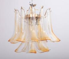  Venini Pair of Vintage 1960s Murano Glass Chandeliers in Amber - 551307