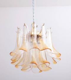  Venini Pair of Vintage 1960s Murano Glass Chandeliers in Amber - 551310
