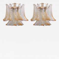 Venini Pair of Vintage 1960s Murano Glass Chandeliers in Amber - 551863