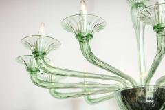  Venini Rare Green Murano Glass Chandelier in the Manner of Venini Italy 2019 - 1260428