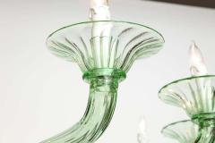  Venini Rare Green Murano Glass Chandelier in the Manner of Venini Italy 2019 - 1260429
