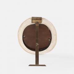  Venini Rare Oval Murano Glass with Gold Inclusions and Brass Picture Frame by Venini - 4417241