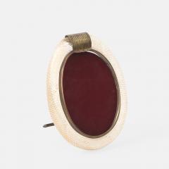  Venini Rare Oval Murano Glass with Gold Inclusions and Brass Picture Frame by Venini - 4417244