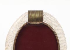  Venini Rare Oval Murano Glass with Gold Inclusions and Brass Picture Frame by Venini - 4417245