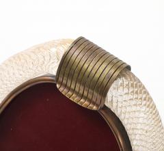  Venini Rare Oval Murano Glass with Gold Inclusions and Brass Picture Frame by Venini - 4417246