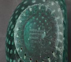  Venini Rare Pair of Green Glass Bookends in Corroso a Bollicine by Venini - 4560825