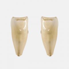 Venini Rare Pair of Petali Gold Leaf Murano Glass Sconces Model 5825 by Venini - 4236478
