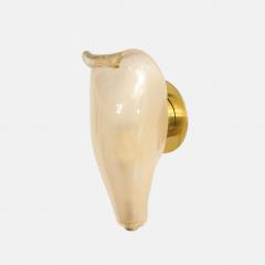  Venini Rare Pair of Petali Gold Leaf Murano Glass Sconces Model 5825 by Venini - 4236480