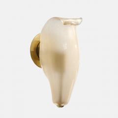  Venini Rare Pair of Petali Gold Leaf Murano Glass Sconces Model 5825 by Venini - 4236482