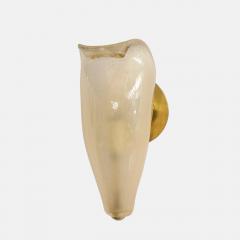  Venini Rare Pair of Petali Gold Leaf Murano Glass Sconces Model 5825 by Venini - 4236488