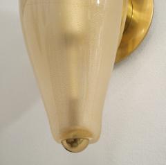  Venini Rare Pair of Petali Gold Leaf Murano Glass Sconces Model 5825 by Venini - 4236498