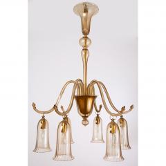  Venini Rare Venini Blown Glass Chandelier in Straw Colored Glass ca 1930 - 657474