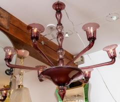  Venini Rare Veronese Six Arm Uplight Murano Chandelier In Plum By Venini - 3692666