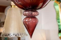  Venini Rare Veronese Six Arm Uplight Murano Chandelier In Plum By Venini - 3692679