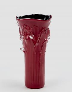  Venini Red Glass Vase in Murano Glass by Toni Zuccheri - 3083036