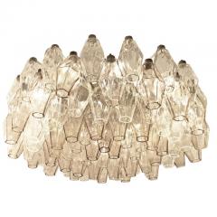  Venini Rose and Clear Glass Venini Polyhedral Chandelier Italy 1960s - 1021173