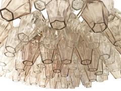  Venini Rose and Clear Glass Venini Polyhedral Chandelier Italy 1960s - 1021174