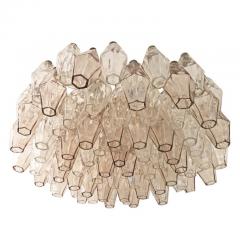  Venini Rose and Clear Glass Venini Polyhedral Chandelier Italy 1960s - 1021175