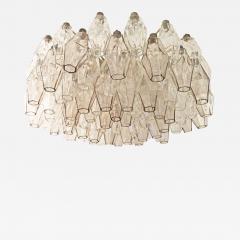  Venini Rose and Clear Glass Venini Polyhedral Chandelier Italy 1960s - 1023334