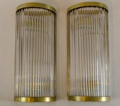  Venini Set of 2 Large Italian Brass Venini Style Wall Lights Contemporary - 3282330