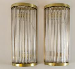  Venini Set of 2 Large Italian Brass Venini Style Wall Lights Contemporary - 3282331