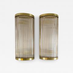  Venini Set of 2 Large Italian Brass Venini Style Wall Lights Contemporary - 3283583