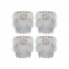  Venini Set of 4 Large Venini Glass Wall Light Sconces Italy 1960s - 4163255
