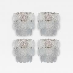  Venini Set of 4 Large Venini Glass Wall Light Sconces Italy 1960s - 4178427