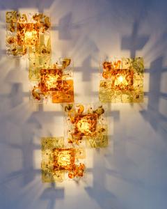  Venini Set of five Patchwork wall lights by Venini Italy 1970 - 2970511