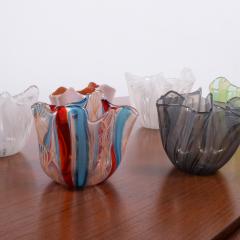  Venini Six mini Venini Murano art glass zanfirico Fazzoletto handkerchief vases  - 1197460