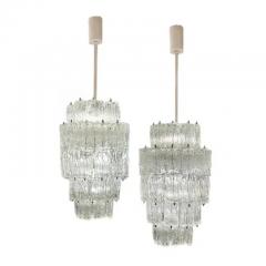  Venini Toni Zuccheri for Venini Murano Corteccia Glass Chandelier 1960s  - 3723654