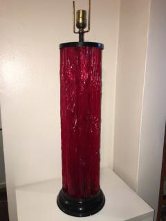  Venini UNUSUAL DRAMATIC RED TRONCHI MURANO GLASS LAMP BY VENINI - 804703