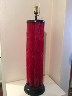  Venini UNUSUAL DRAMATIC RED TRONCHI MURANO GLASS LAMP BY VENINI - 804704
