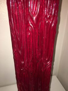  Venini UNUSUAL DRAMATIC RED TRONCHI MURANO GLASS LAMP BY VENINI - 804705